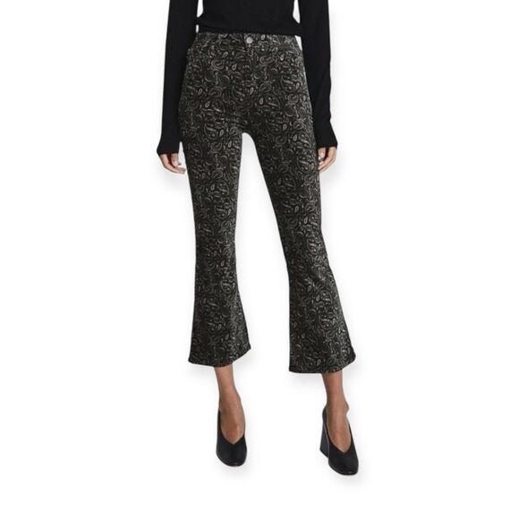 AG Quinne High Waist Crop Flare Leg Pants In Gallant Paisley Size 26 NEW - Picture 1 of 17